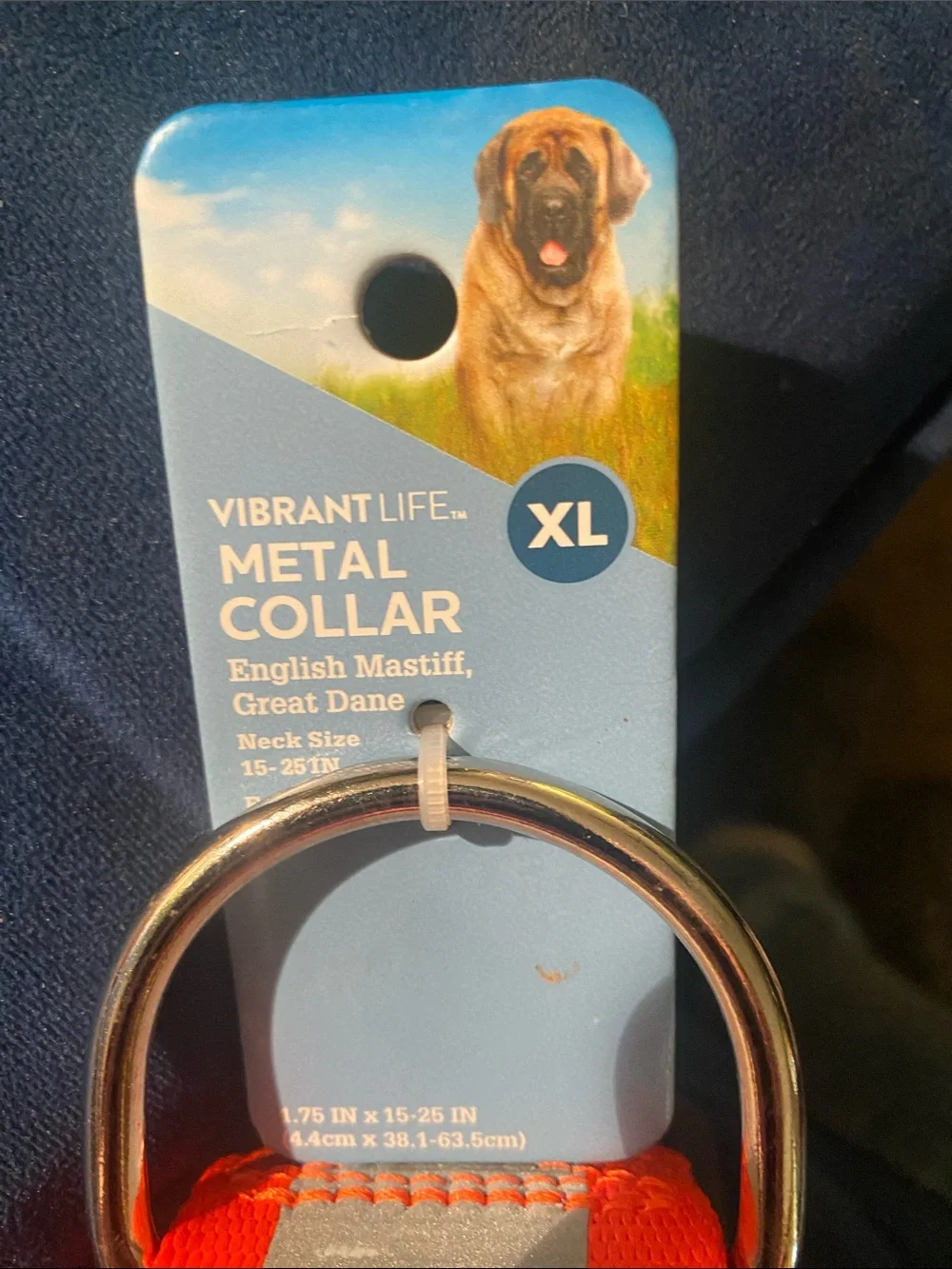 Vibrant Life Reflective XL Metal Dog Collar - Red